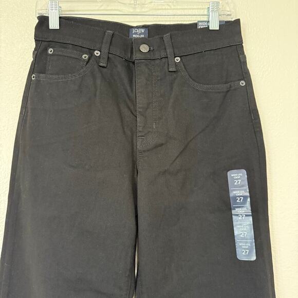 NWT J.Crew Cropped Wide Leg Black Jean in All Day Stretch CB371 Size 27 - Picture 4 of 6